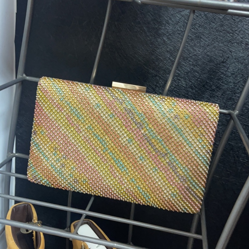 NWT Colorful Studs Clutch Handbag